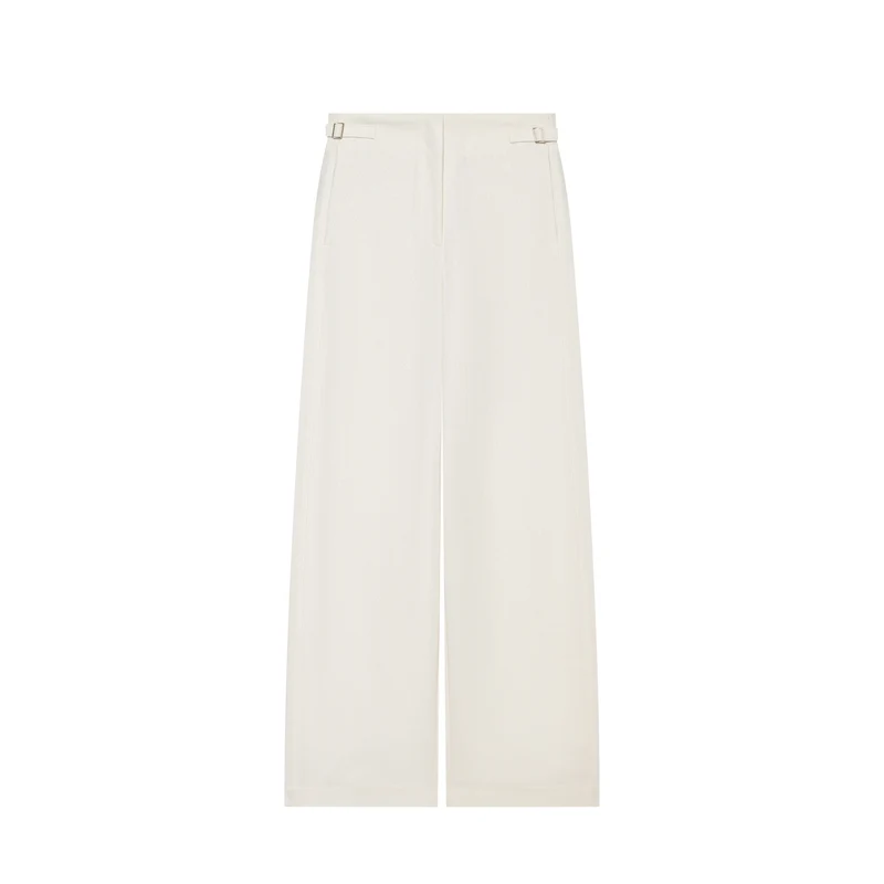Damen Hochtaillierte Culotte-Hose mit weitem Bein und dekorativem Taillengürtel Drune