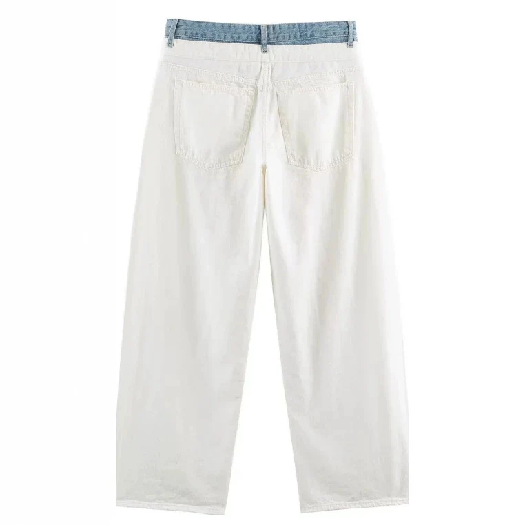 Damen Hochtaillierte Culotte-Hose mit weitem Bein und dekorativem Taillengürtel Drune