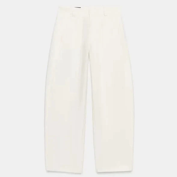Damen Hochtaillierte Culotte-Hose mit weitem Bein und dekorativem Taillengürtel Drune
