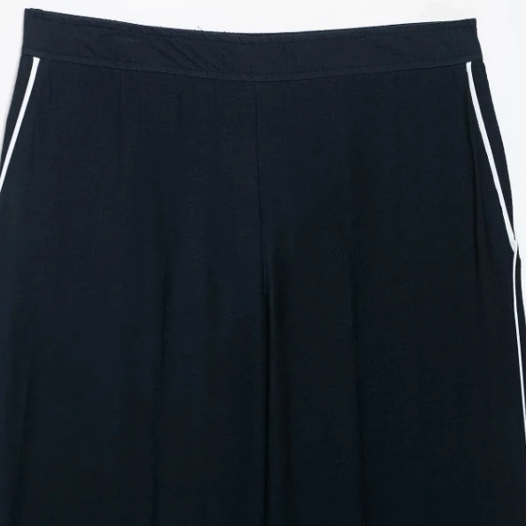 Damen Hochtaillierte Culotte-Hose mit weitem Bein und dekorativem Taillengürtel Drune