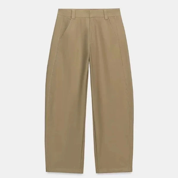 Damen Hochtaillierte Culotte-Hose mit weitem Bein und dekorativem Taillengürtel Drune
