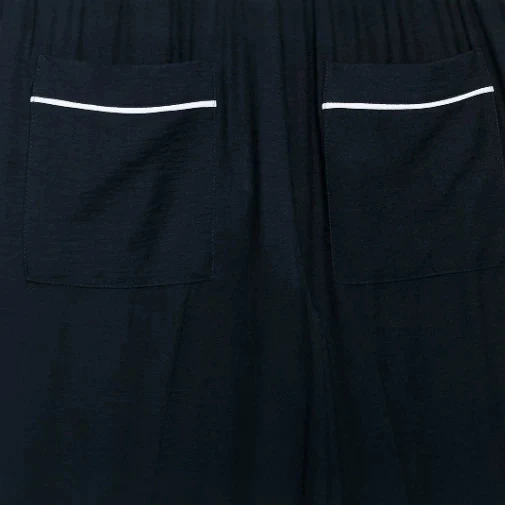 Damen Hochtaillierte Culotte-Hose mit weitem Bein und dekorativem Taillengürtel Drune