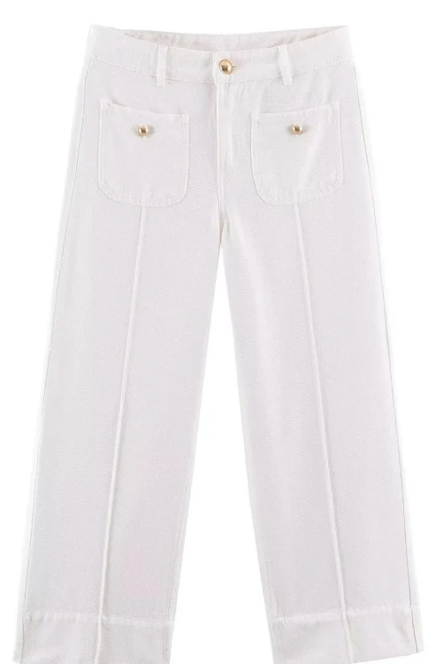 Damen Hochtaillierte Culotte-Hose mit weitem Bein und dekorativem Taillengürtel Drune