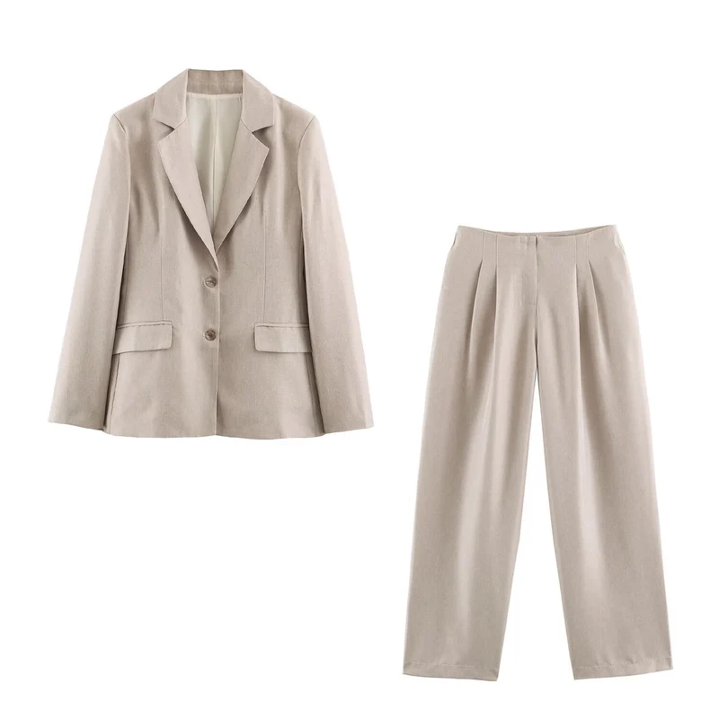 Damen Hochtaillierte Bundfaltenhose mit weitem Bein und Cropped‑Schnitt Drune