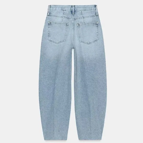 Damen Hochtaillierte Baggy-Jeans mit weitem Bein und klassischer Taschenlösung Drune