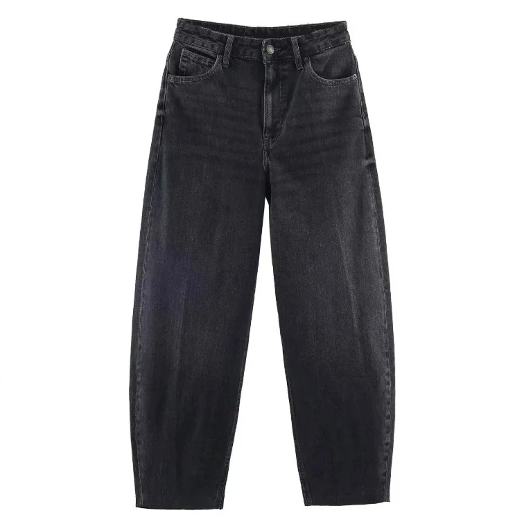 Damen Hochtaillierte Baggy-Jeans mit weitem Bein und klassischer Taschenlösung Drune