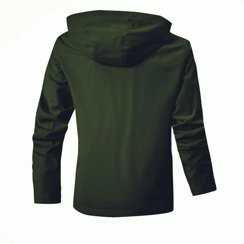 Herren Wasserdichte Fieldjacke mit Kapuze, reflektierenden Streifen und kariertem Innenfutter Drune