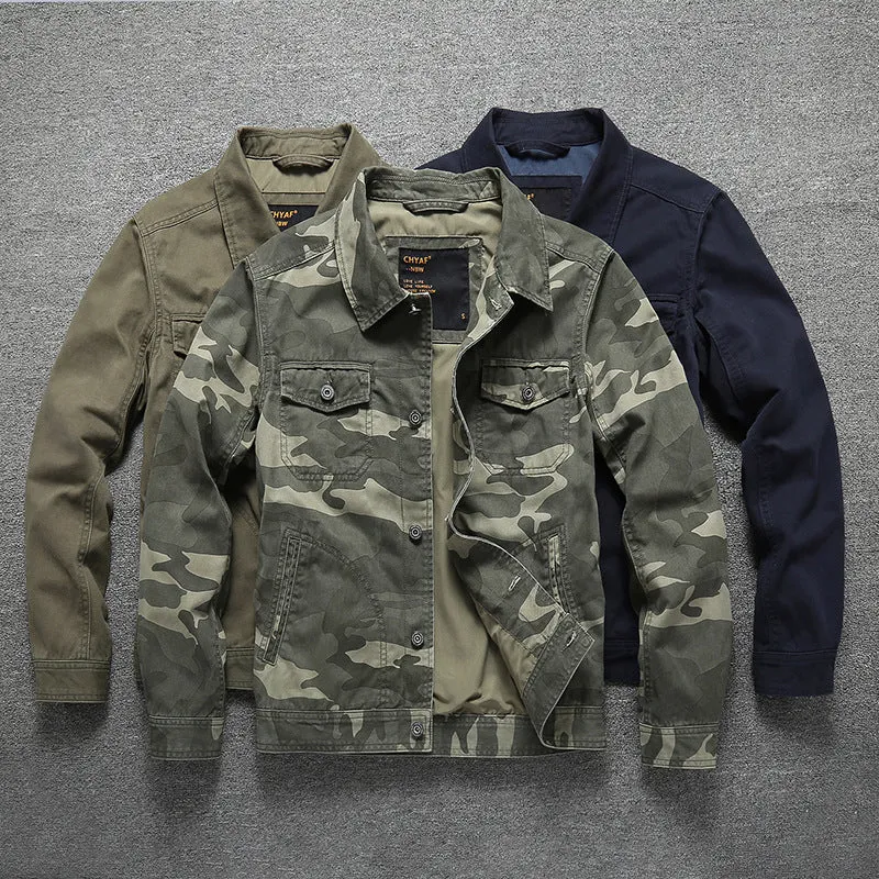 Herren Baumwoll-Twill Hemdjacke im Workwear‑Stil mit Brusttaschen Drune