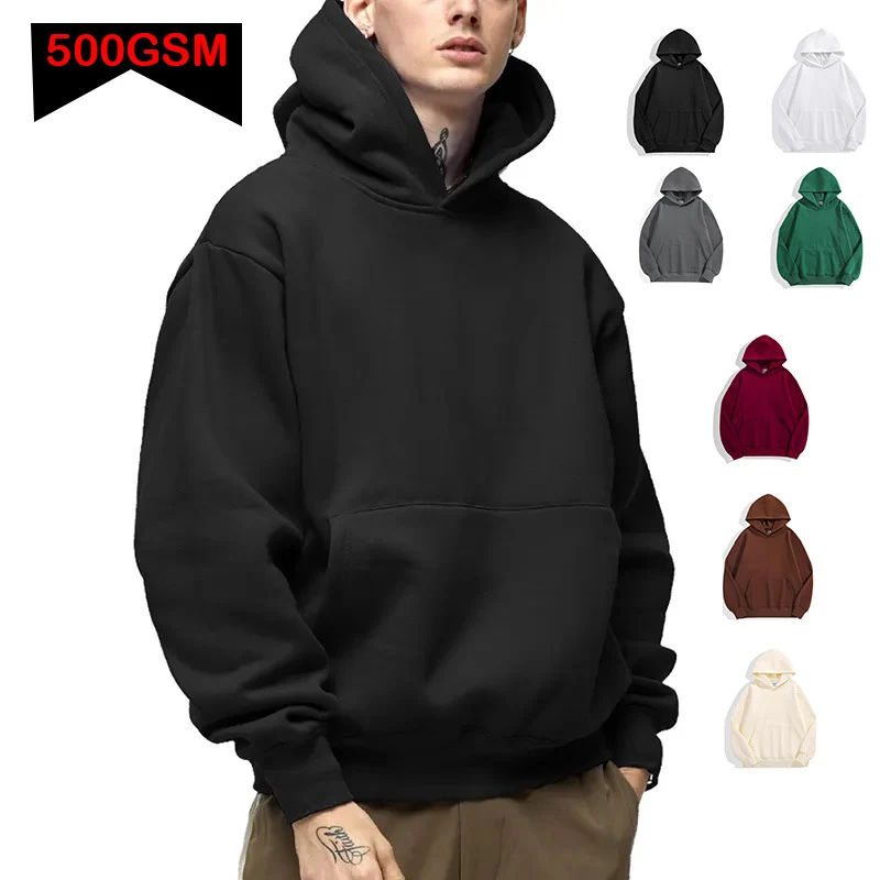 Unisex nan klassischer Kapuzenpullover mit Kängurutasche und weichem Baumwollfleece Drune