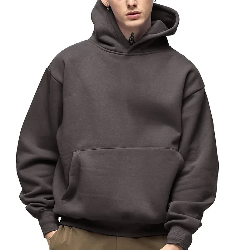 Unisex nan klassischer Kapuzenpullover mit Kängurutasche und weichem Baumwollfleece Drune