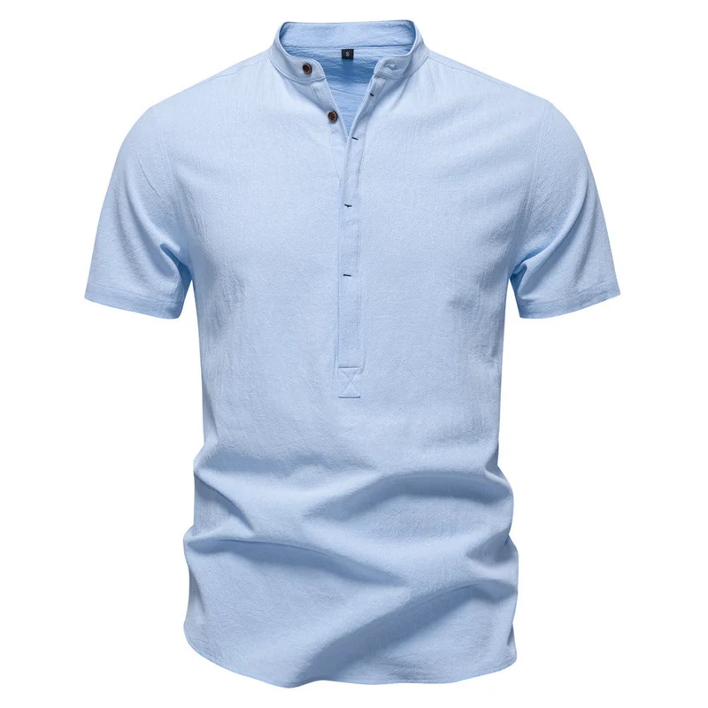 Herren Kurzarm Henley-Shirt mit praktischer Knopfleiste und modernem Design Drune
