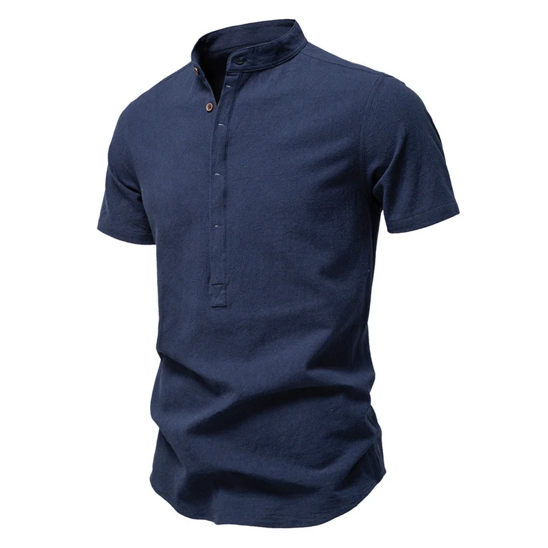 Herren Kurzarm Henley-Shirt mit praktischer Knopfleiste und modernem Design Drune