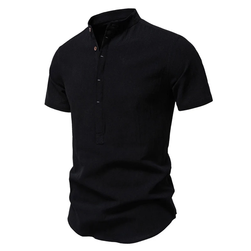 Herren Kurzarm Henley-Shirt mit praktischer Knopfleiste und modernem Design Drune