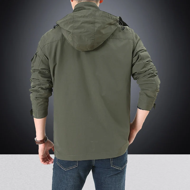 Herren multifunktionale Utility-Fieldjacke mit zahlreichen Klapp- und Reißverschlusstaschen sowie D-Ring Drune