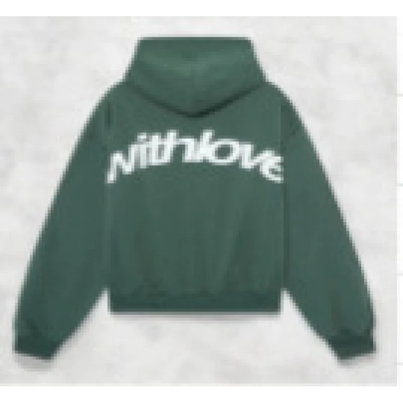 Unisex nan Oversized Kapuzenpullover mit großem Rückenprint und weichem Fleece Innen Drune