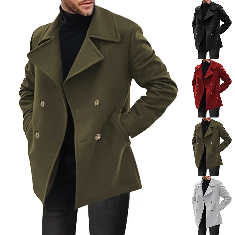 Herren-Designermantel mit doppelter Knopfleiste von Drune