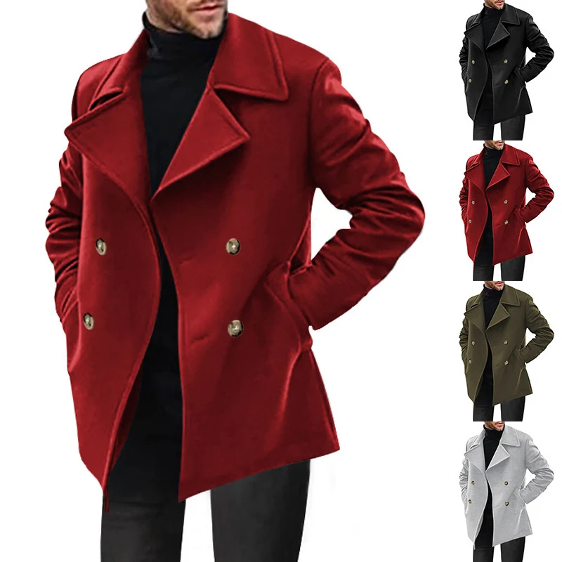 Herren-Designermantel mit doppelter Knopfleiste von Drune