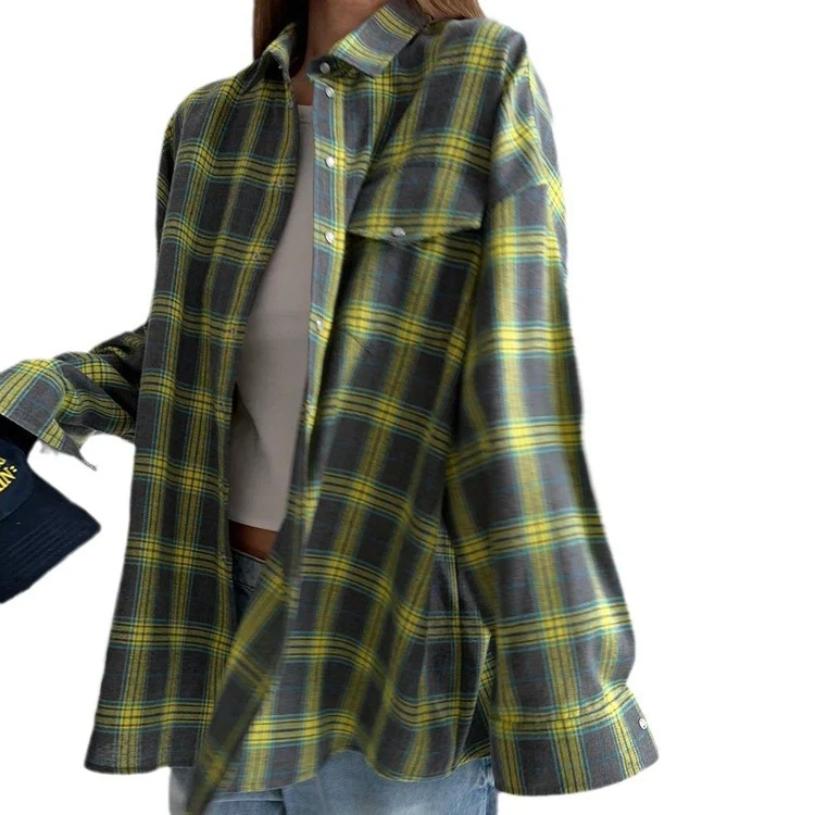 Damen Lässige Karobluse Drune