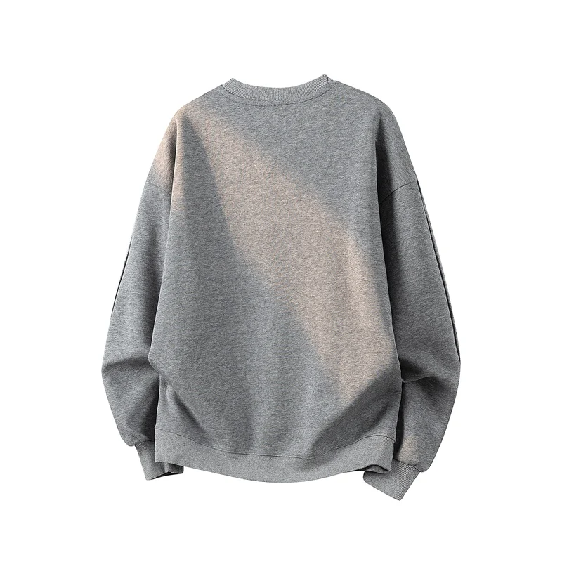 Damen Oversize-Sweatshirt mit gesticktem Schriftzug, abgerundetem Saum & überschnittener Schulter Drune