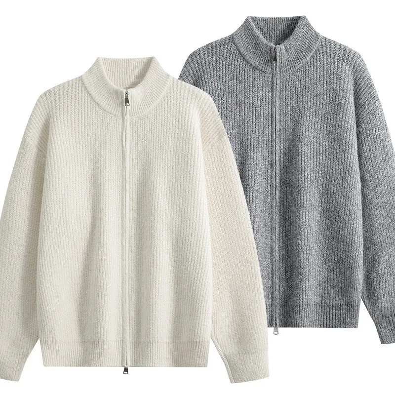 Damen Oversize-Strickjacke mit Rundhalsausschnitt, Rippsaum & Kontrastknöpfen Drune