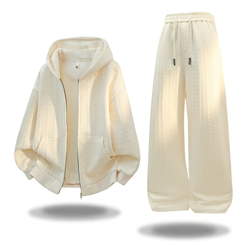 Damen Oversize Strick‑Kapuzenjacke mit Zopfmuster, Reißverschluss & Kängurutaschen Drune