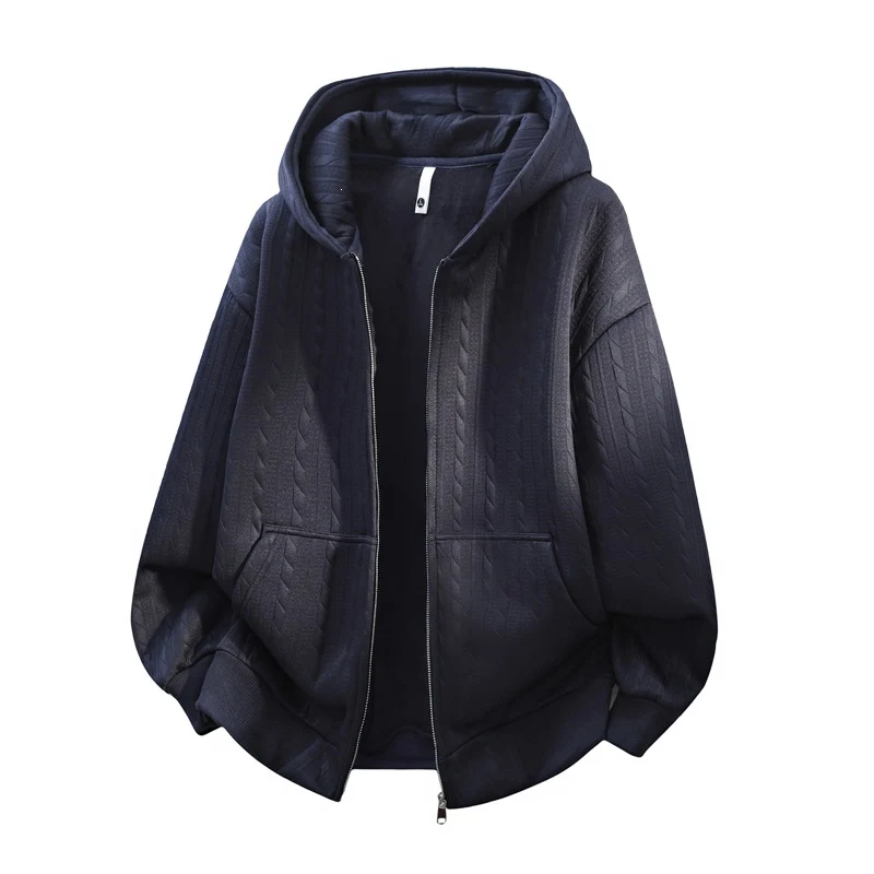 Damen Oversize Strick‑Kapuzenjacke mit Zopfmuster, Reißverschluss & Kängurutaschen Drune