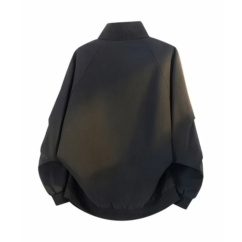 Damen Oversize Harrington-Bomberjacke mit Ballonärmeln, verdecktem Reißverschluss & gerippten Abschlüssen Drune