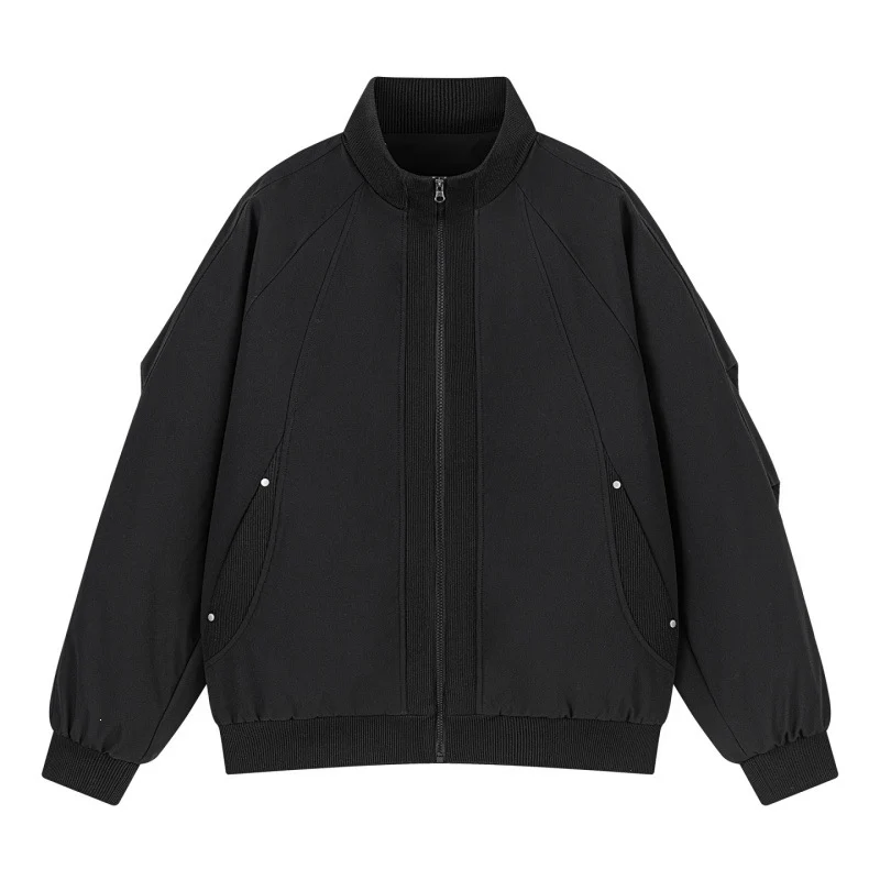 Damen Oversize Bomberjacke mit Raglanärmeln, Stehkragen und Eingrifftaschen Drune