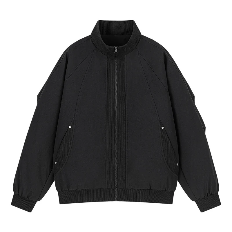 Damen Oversize Bomberjacke mit Raglanärmeln, Stehkragen und Eingrifftaschen Drune