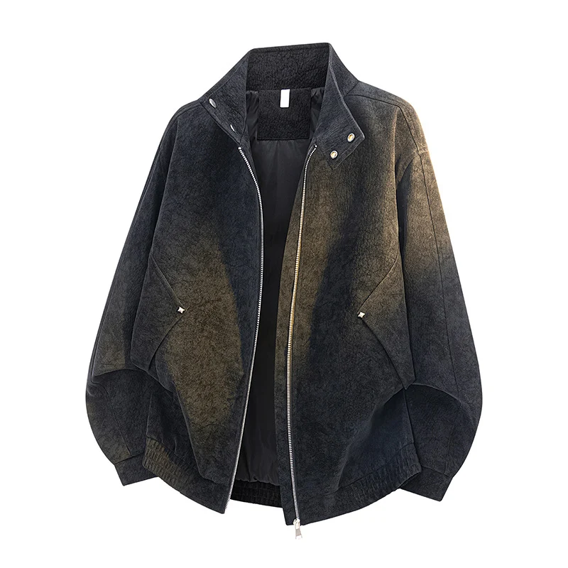 Damen Oversize Bomberjacke aus Velours mit wattierter Innenfütterung und elastischem Saum Drune
