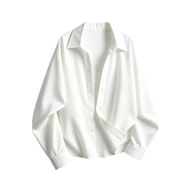 Damen Oversize-Blusenshirt aus fließendem Stretch mit Hemdkragen Drune