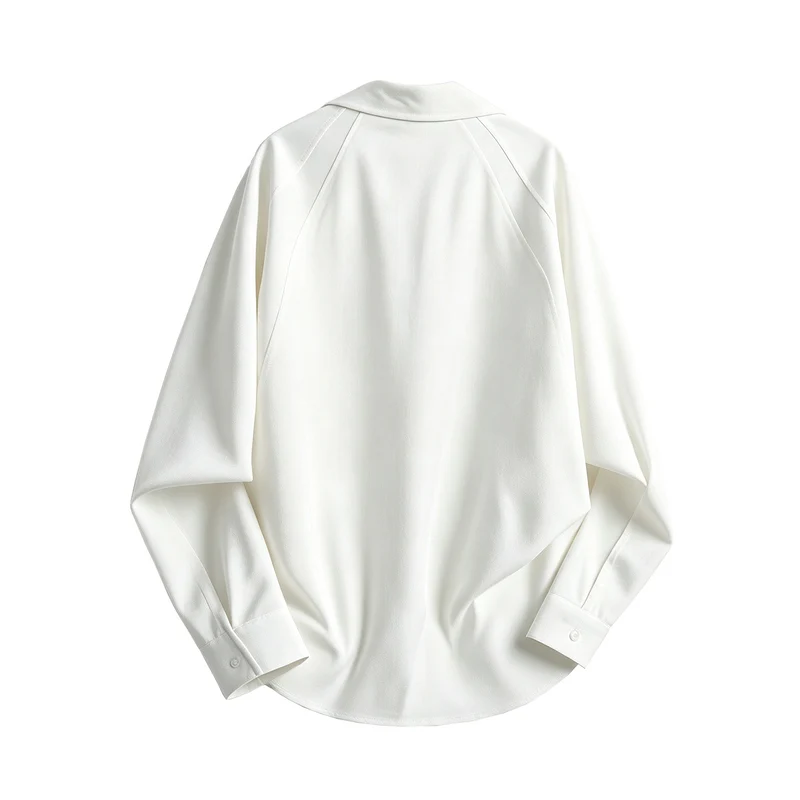 Damen Oversize-Blusenshirt aus fließendem Stretch mit Hemdkragen Drune