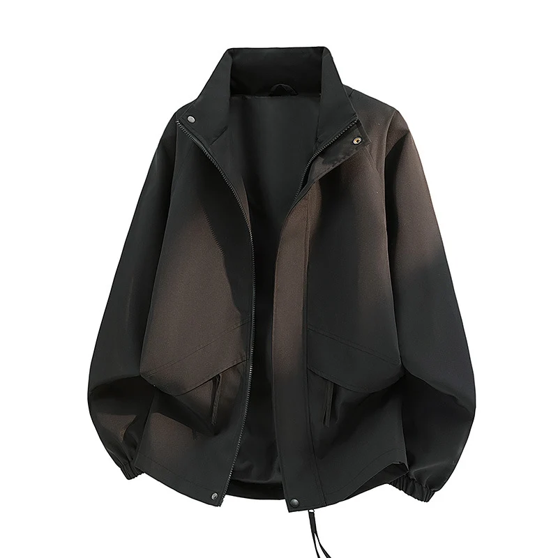 Damen Leichte Oversize‑Übergangsjacke ohne Kapuze mit Kordelzug, Pattentaschen & elastischen Bündchen Drune