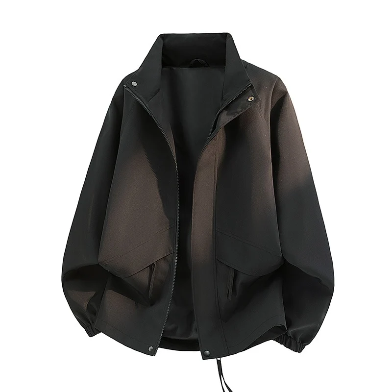 Damen Leichte Oversize‑Übergangsjacke ohne Kapuze mit Kordelzug, Pattentaschen & elastischen Bündchen Drune