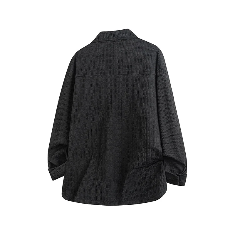Damen Leicht strukturierte Oversize-Hemdjacke mit Reverskragen & Druckknopffront Drune