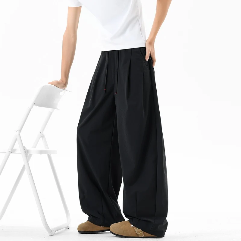 Damen Extraweite Palazzo‑Hose im Oversize‑Baggy‑Schnitt mit Elastbund & Tunnelzug Drune