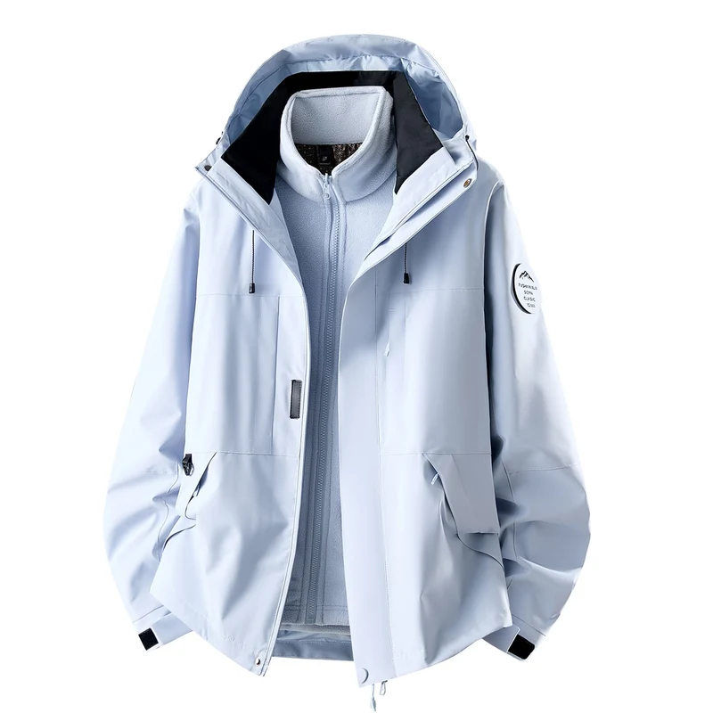 Damen Dreiteilige wasserdichte Outdoorjacke mit abnehmbarem Fleece-Innenlayer Drune