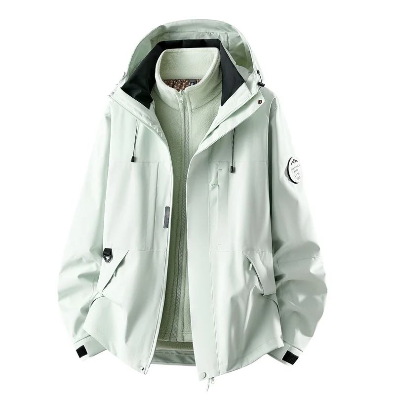 Damen Dreiteilige wasserdichte Outdoorjacke mit abnehmbarem Fleece-Innenlayer Drune