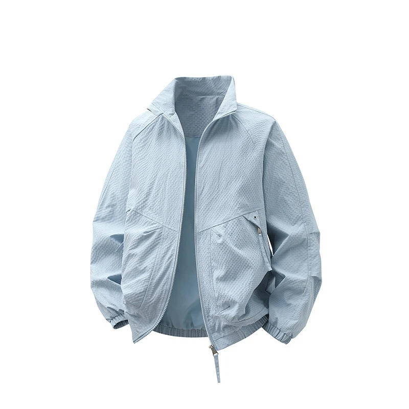 Herren Leichtgewichtige Windjacke mit hohem Kragen Drune