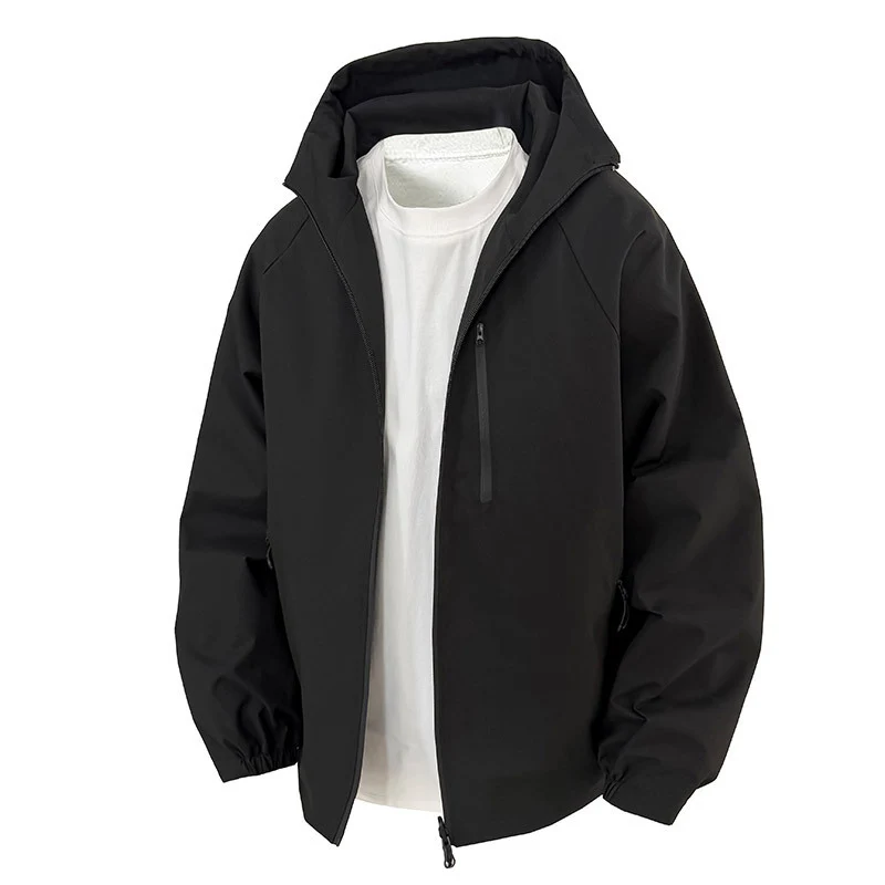 Herren Leichte Übergangsjacke mit verstellbarem Kapuzenverschluss Drune