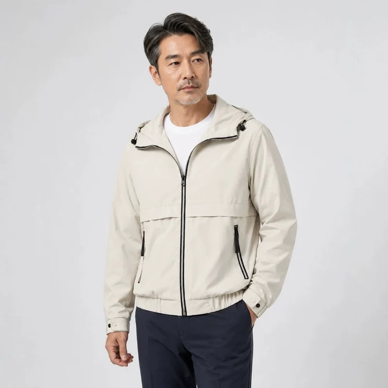 Herren Leichte Regenjacke mit verstellbarer Kapuze Drune