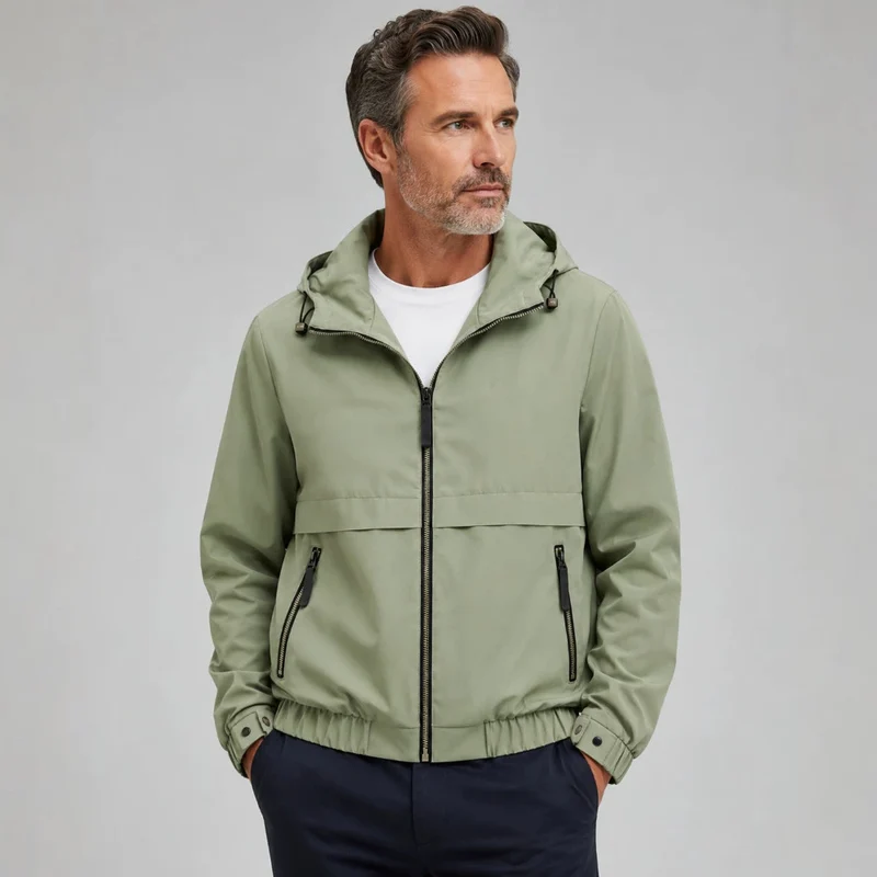 Herren Leichte Regenjacke mit verstellbarer Kapuze Drune