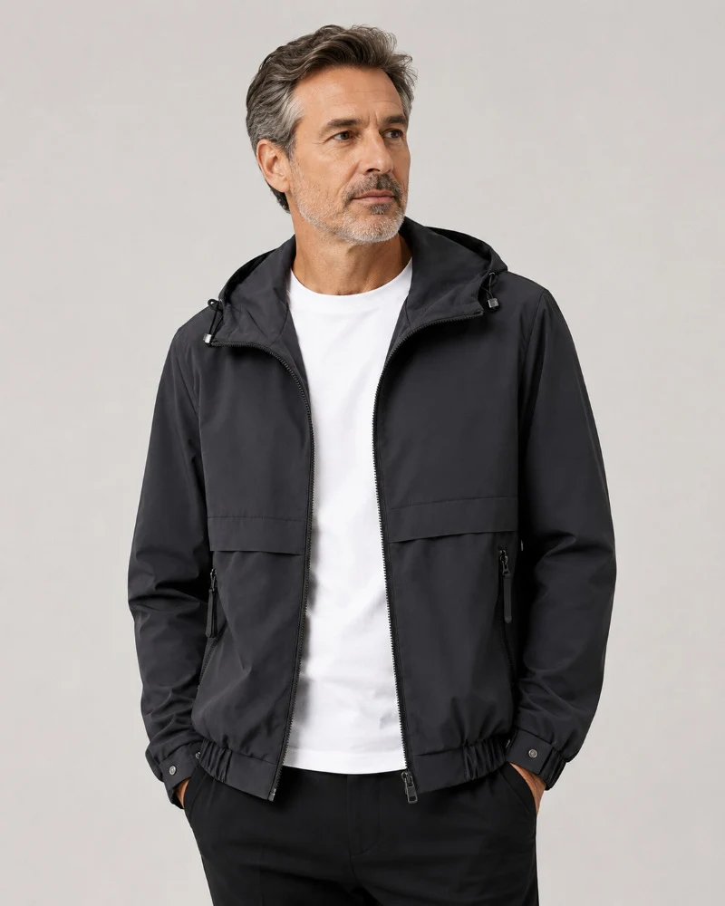 Herren Leichte Regenjacke mit verstellbarer Kapuze Drune