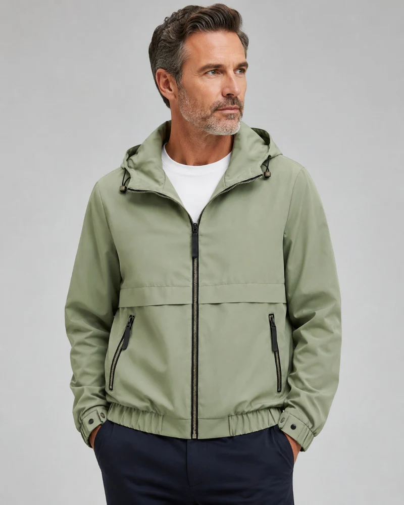 Herren Leichte Regenjacke mit verstellbarer Kapuze Drune