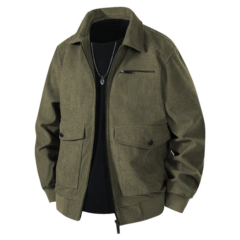 Herren Lässige Cordjacke mit praktischen Taschen Drune