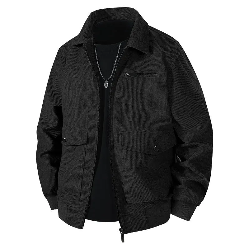 Herren Lässige Cordjacke mit praktischen Taschen Drune