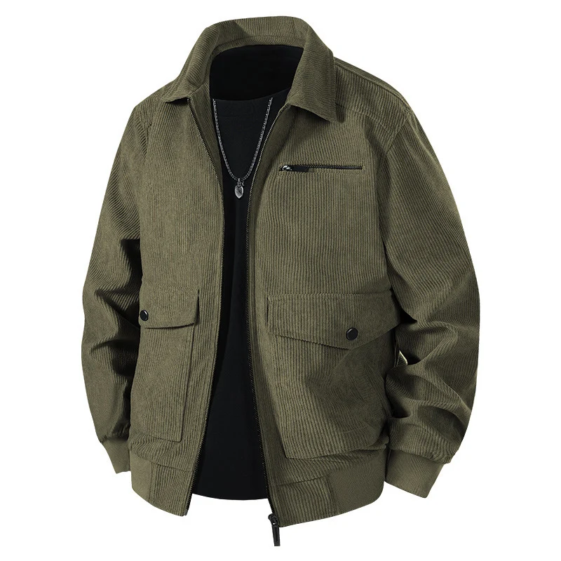 Herren Lässige Cordjacke mit praktischen Taschen Drune