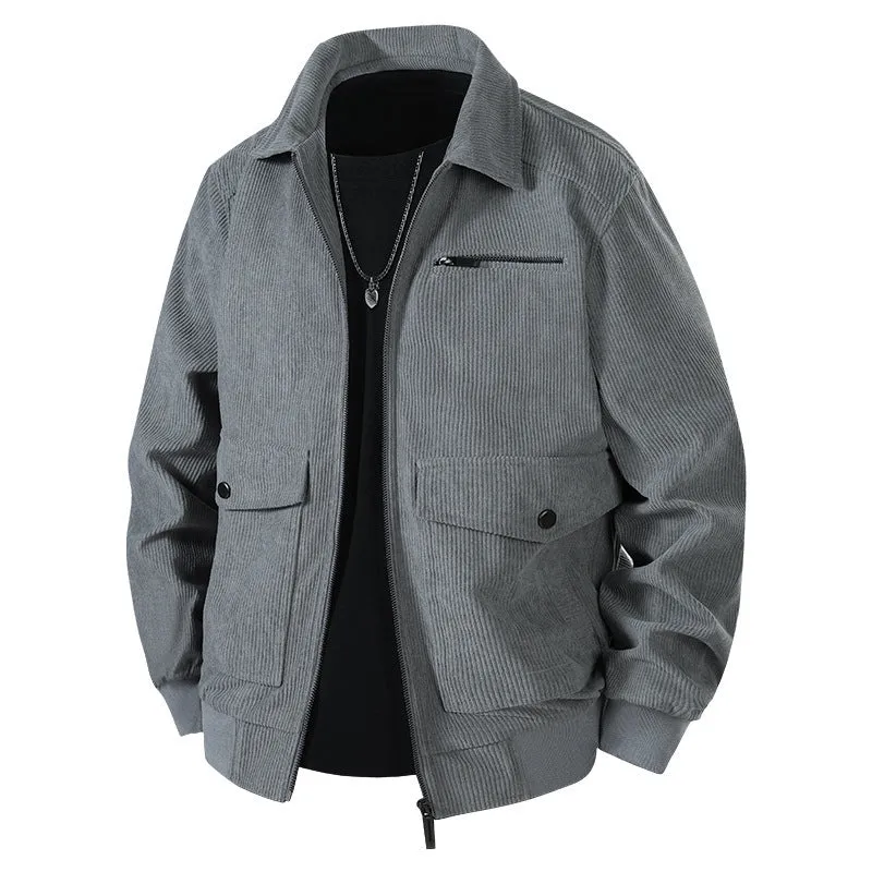 Herren Lässige Cordjacke mit praktischen Taschen Drune