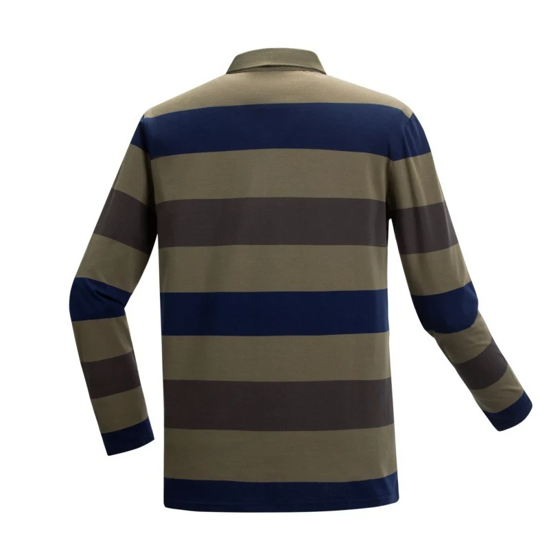 Herren Langarm-Polo-Shirt mit Streifen Drune