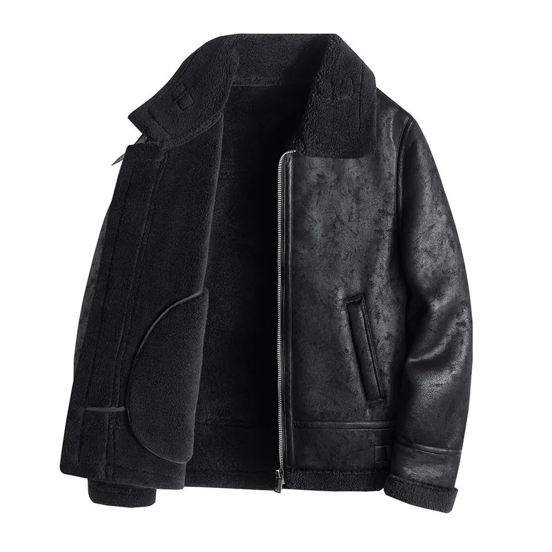 Herren Kunstleder Bomberjacke Drune
